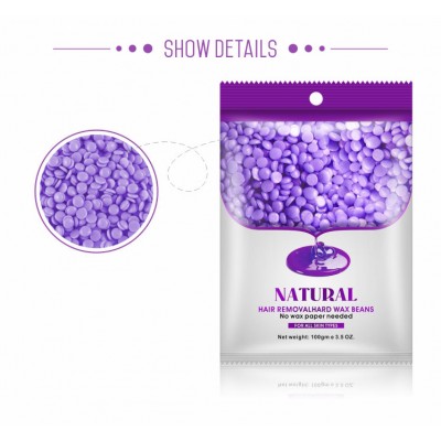 Private Label Hot Selling Lavender Hard Waxing Beans Hot  Hair Removal Body Wax beans For Hair Removal Depilatory