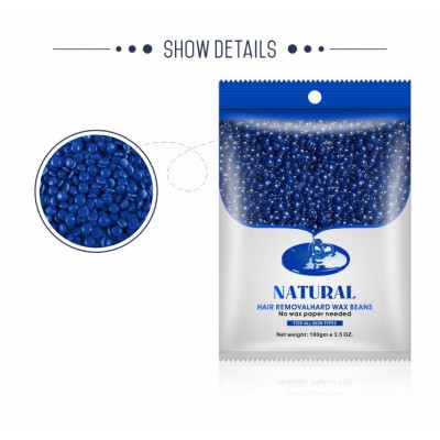 Private Label Latest 100g Blue Depilatory Hot Film Body Hair Removal Hard Wax Beans